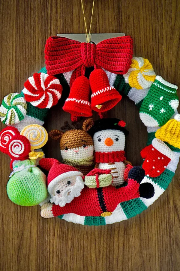 Corona Navideña Crochet - Dulce Navidad