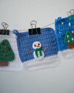 Set de Cuadritos Navideños en Crochet – Estilo Granny
