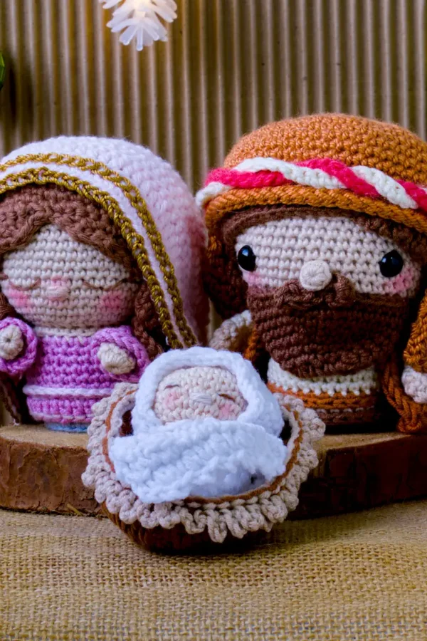 Nacimiento Crochet Rústico Noche Serena