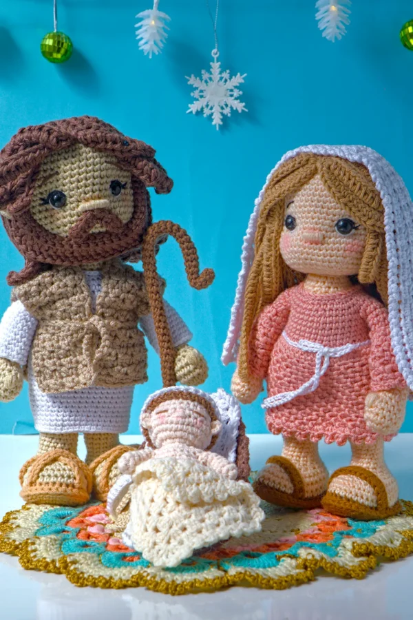 Pesebre Crochet Pastores del Campo