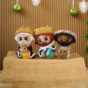 Mini Pesebre Crochet - Llegada de los Reyes Magos