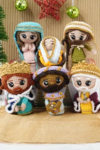 Mini Pesebre Crochet - Llegada de los Reyes Magos