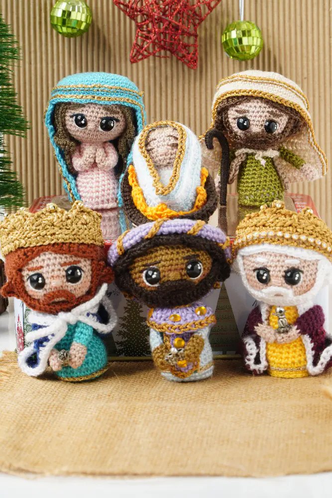 Mini Pesebre Crochet - Llegada de los Reyes Magos