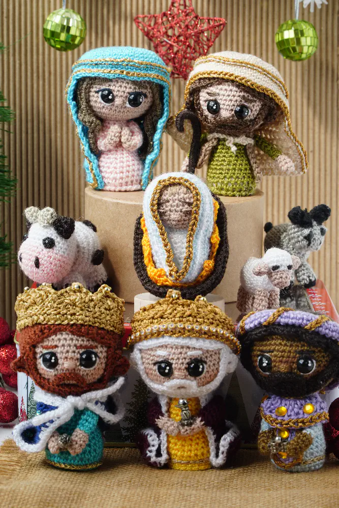 Mini Pesebre Crochet - Llegada de los Reyes Magos